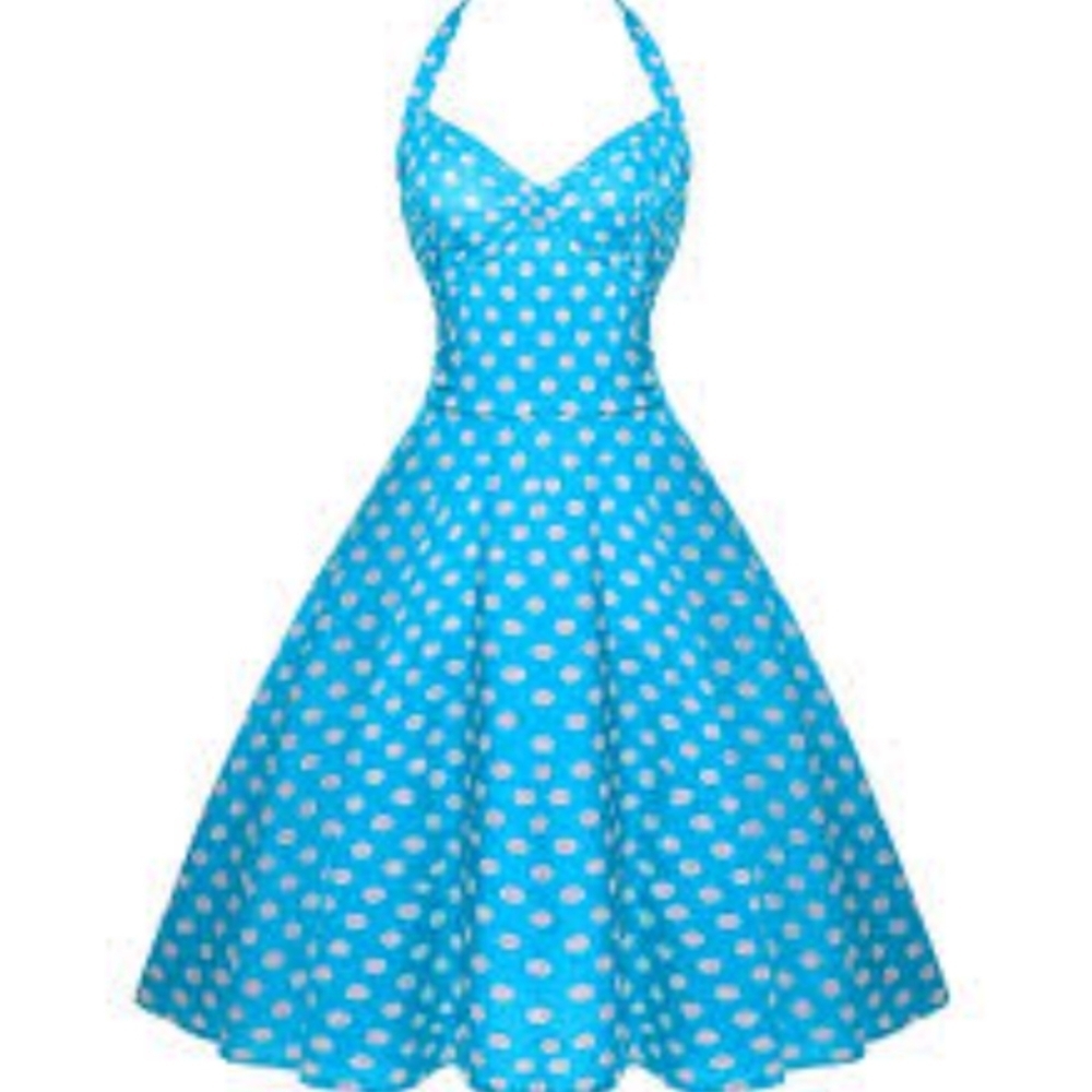 halter dress with lace up back retro vintage 1950’s